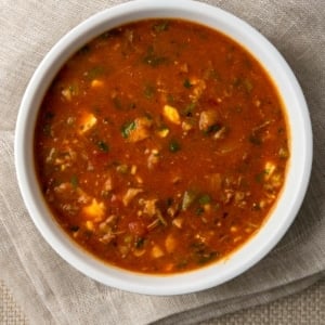 A bowl of Creole turtle soup.