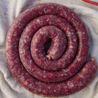 A ring of boerewors sausage. 