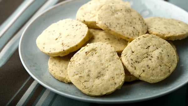 A plate of anise cookies. 