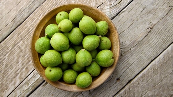 unripe, green walnuts