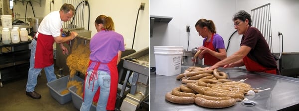 Ar Legnons in Louisiana, making boudin