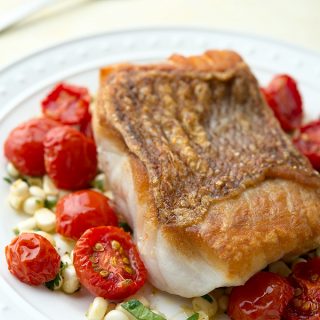 red snapper with cherry tomatoes