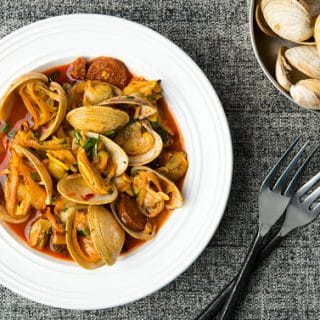 Spanish clams and chorizo recipe
