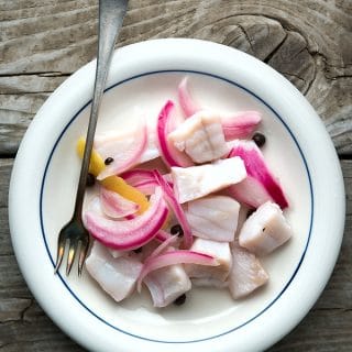 pickled pike recipe on the plate