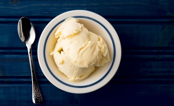 overhead view of paw paw ice cream