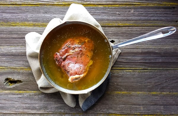 corned venison in broth