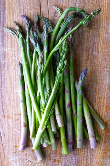 Wild asparagus spears.