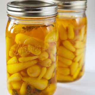 Two jars of pickled ramps