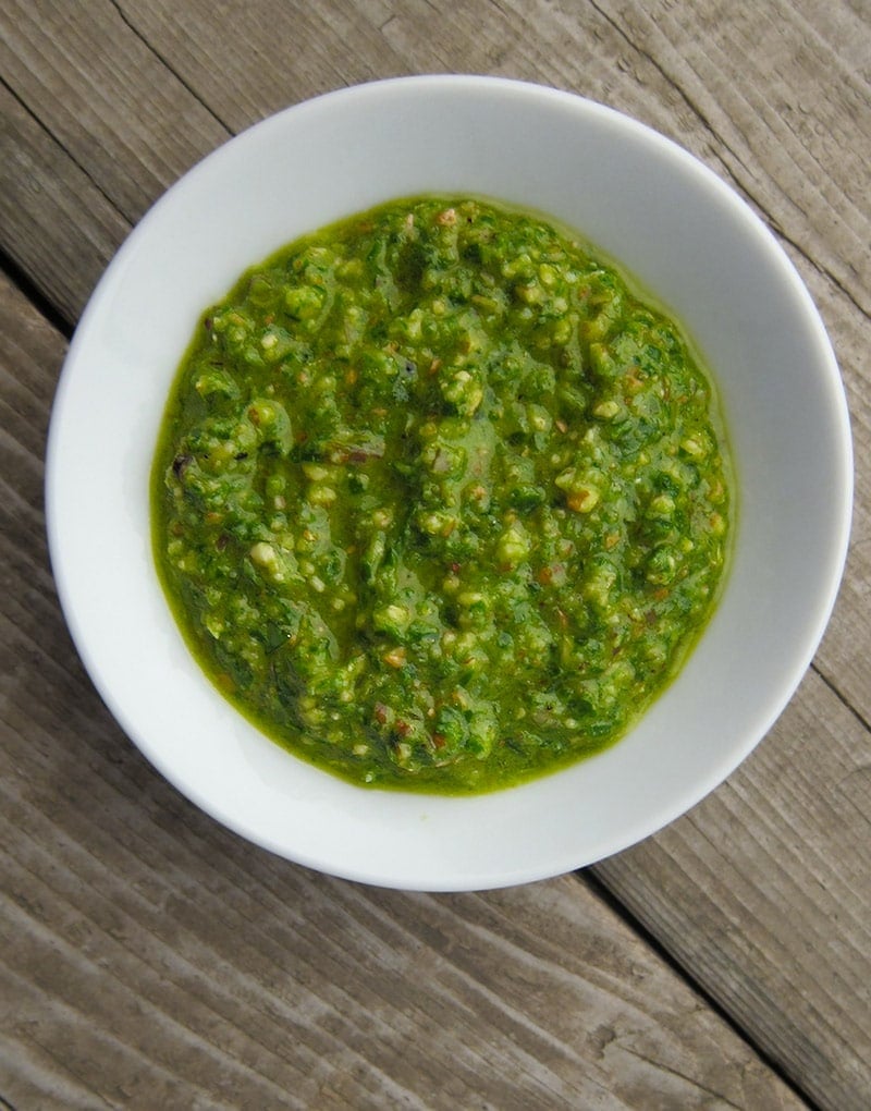 ramp pesto recipe in a bowl