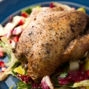 Pan roasted partridge with winter salad