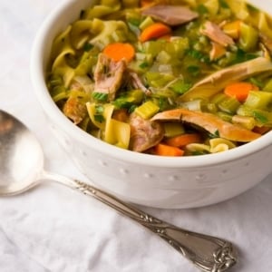 Pheasant noodle soup