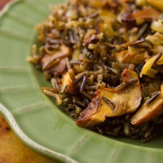 wild rice salad with mushrooms