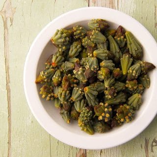 A bowl of cholla buds.