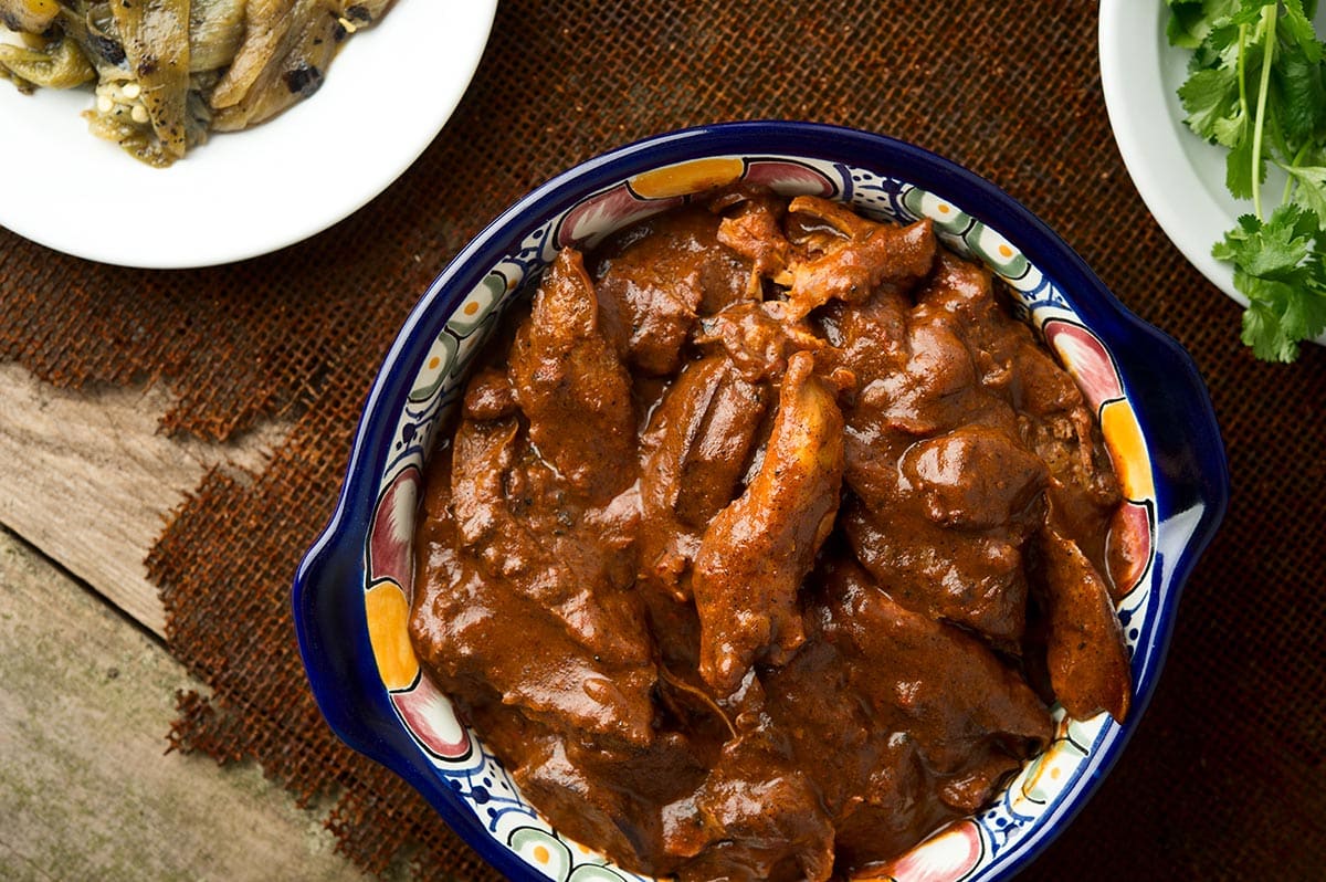 A bowl of shredded turkey Yucatan