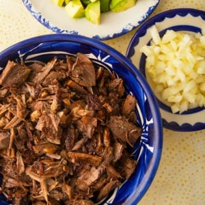 turkey carnitas in a bowl