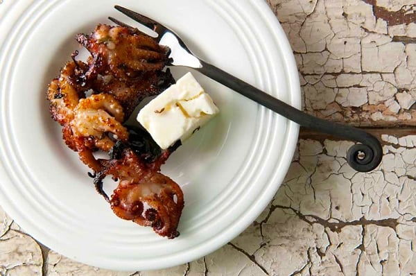 Grilled Octopus recipe on an appetizer plate