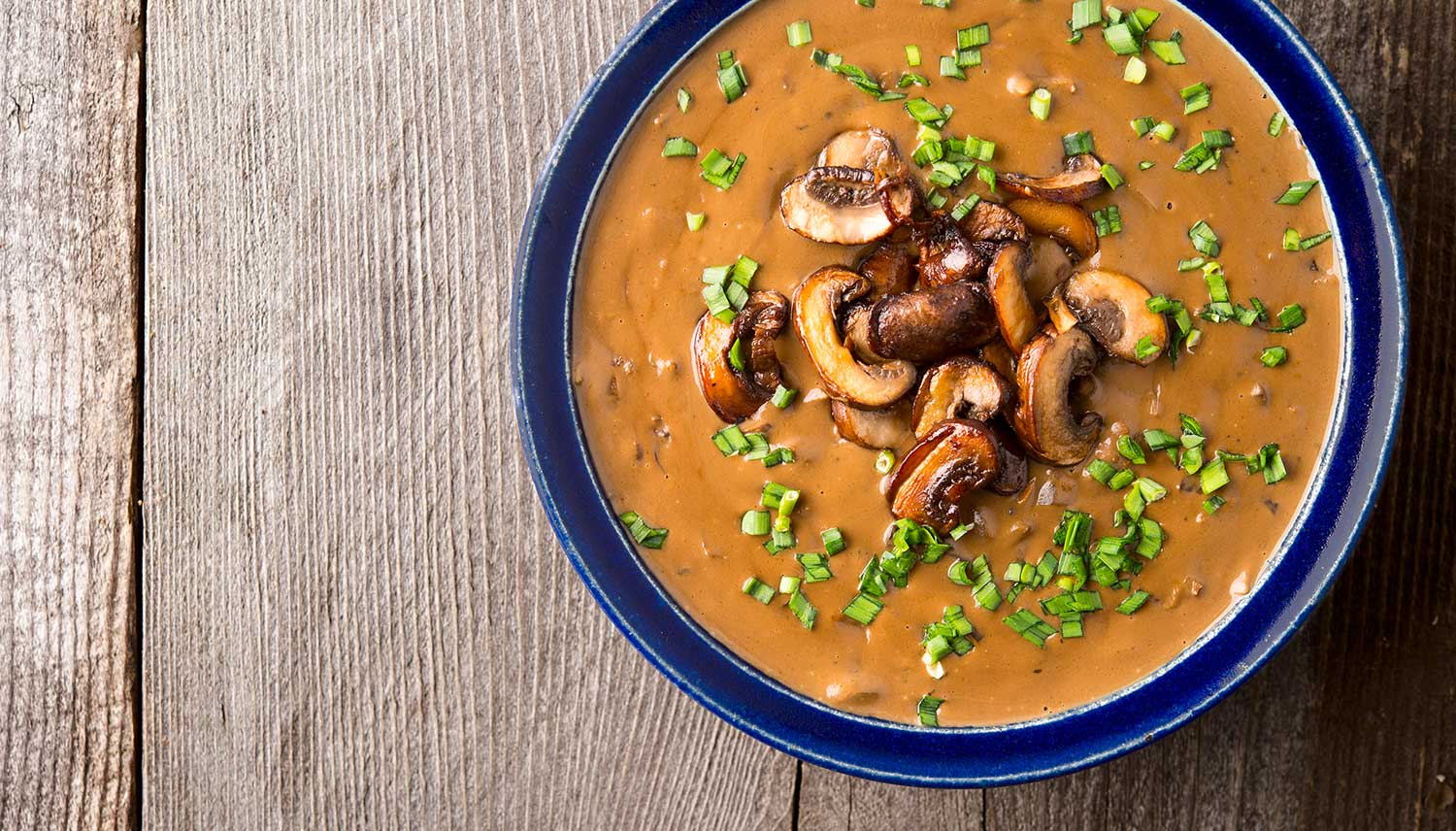mushroom bisque recipe in a bowl