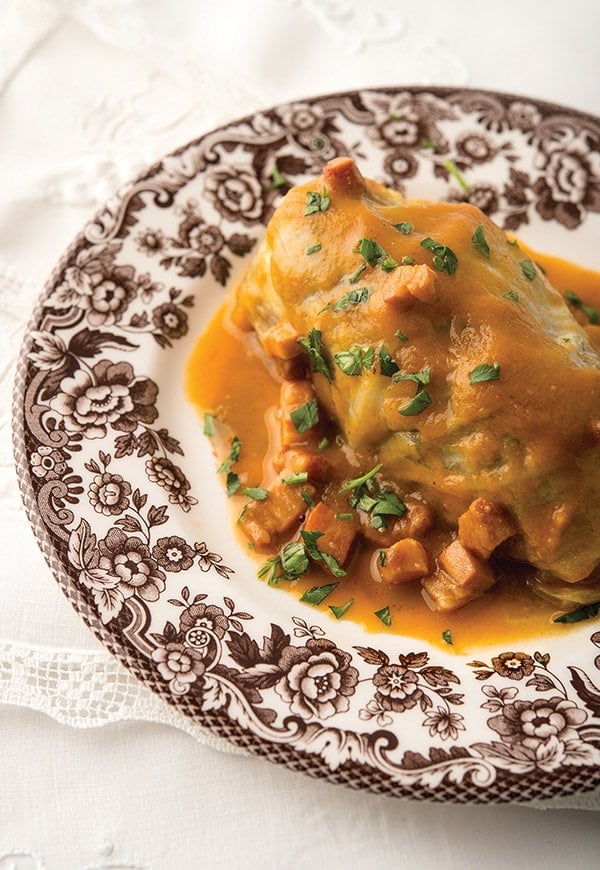 French stuffed cabbage on a plate