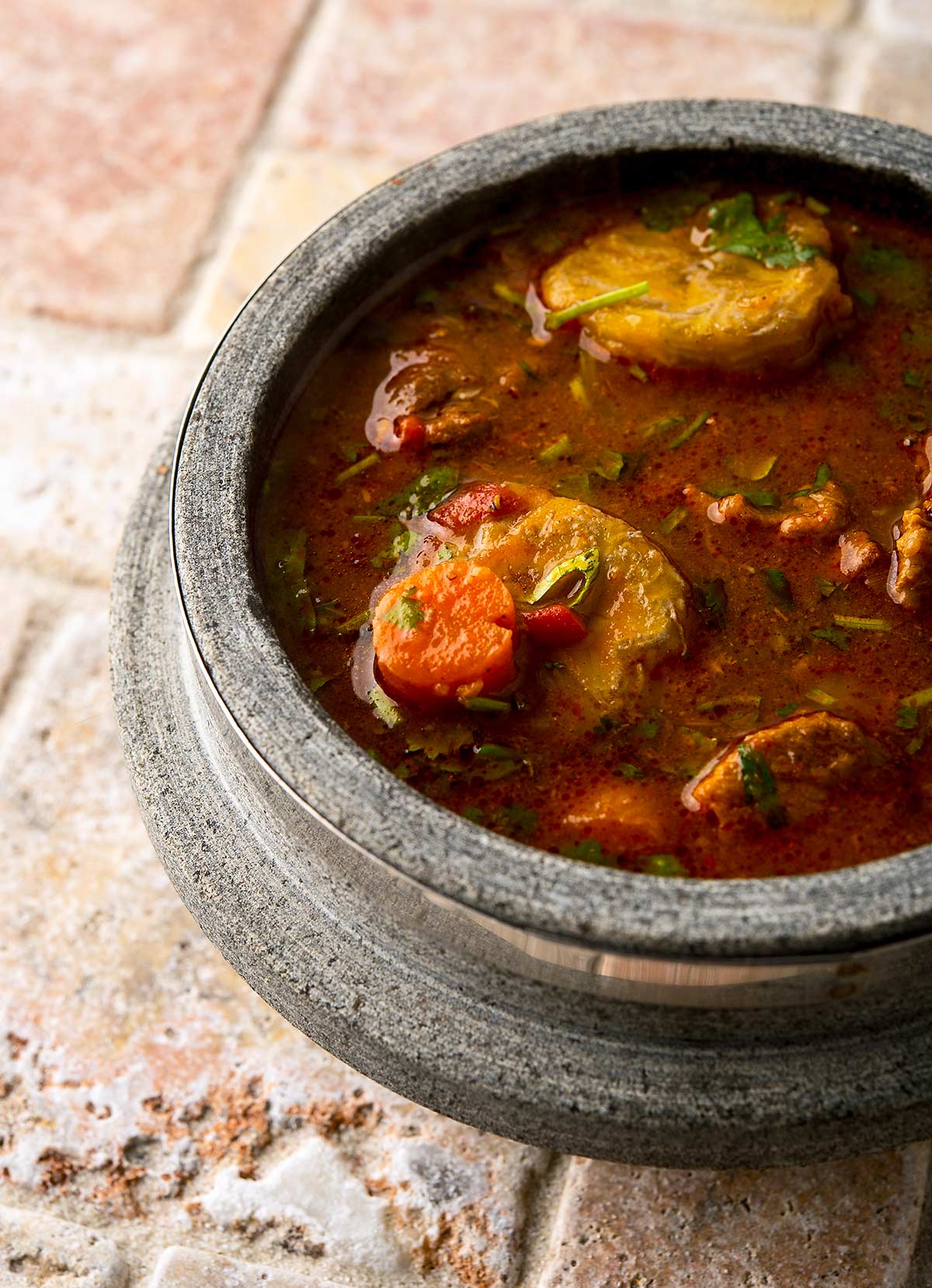 Ajiaco stew in a bowl