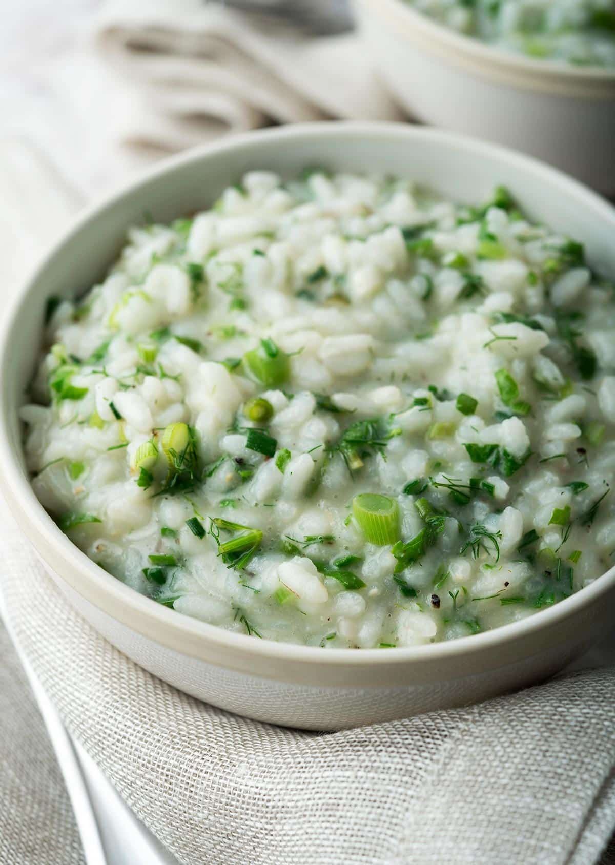 A bowl of ramp risotto