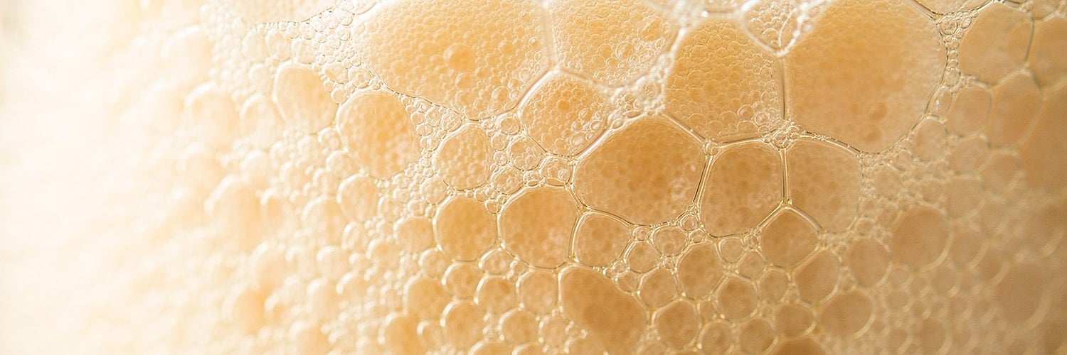 Foam from homemade beer. 