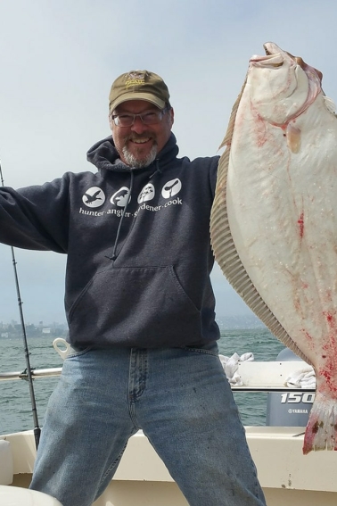 Hank Shaw with halibut
