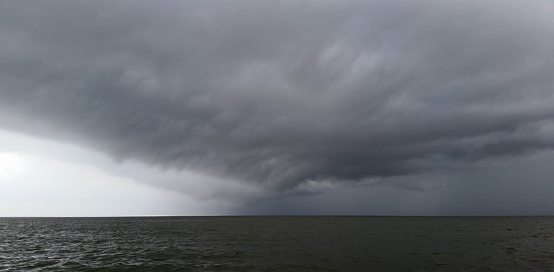 Clouds in the sky over a body of water