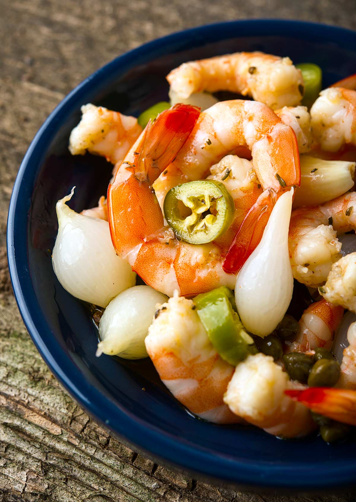 A bowl of pickled shrimp