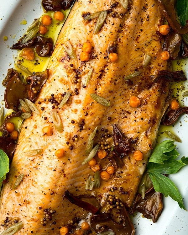 broiled trout, Nordic flavors