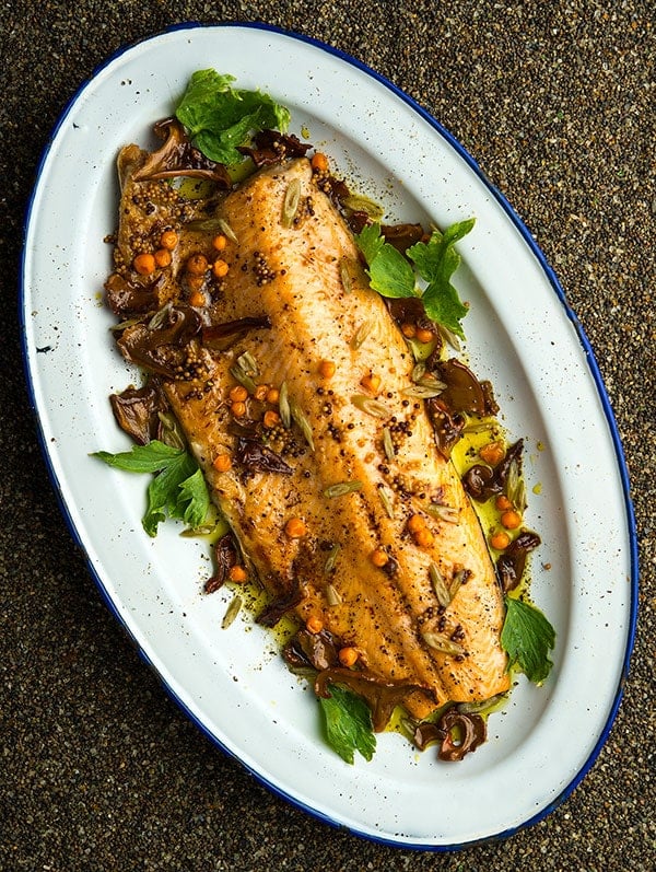 Broiled trout with Nordic flavors
