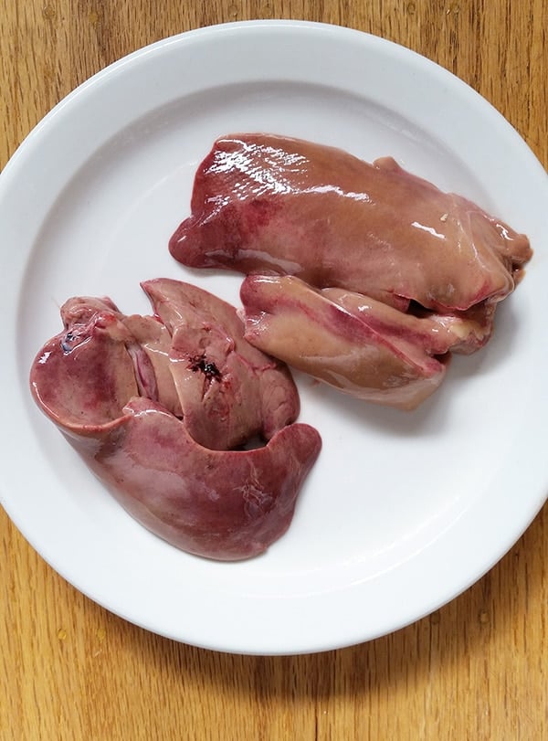 fatty wild duck livers on a plate