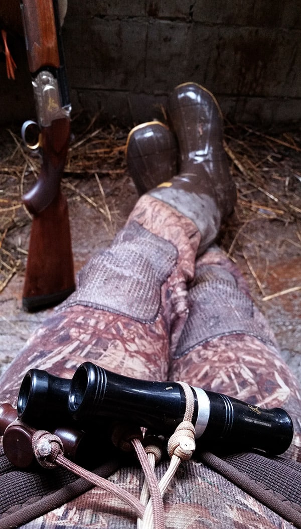 Resting in the duck blind
