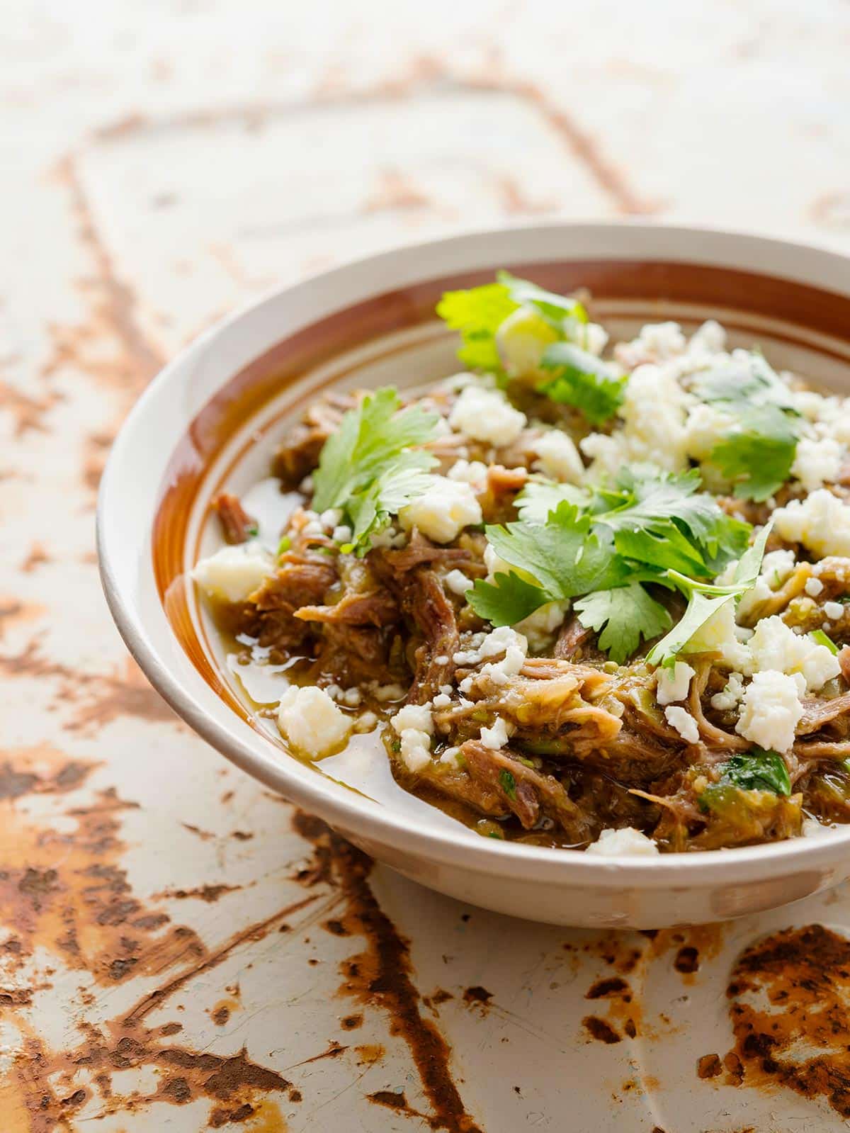 A bowl of chile verde