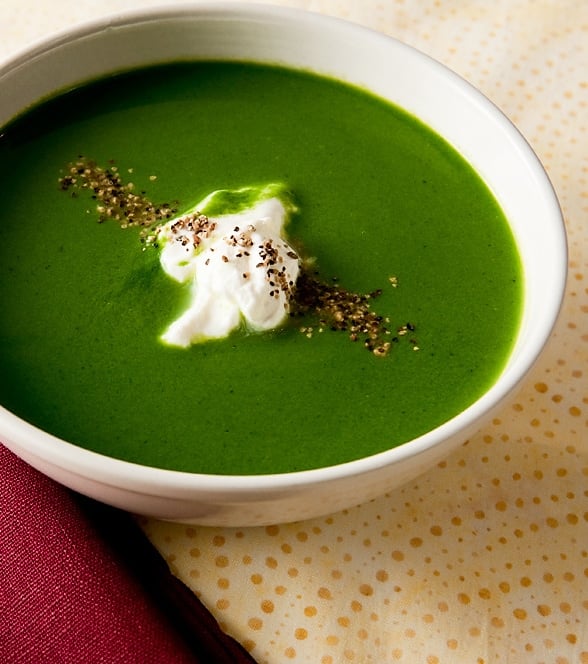 finished nettle soup recipe with sour cream