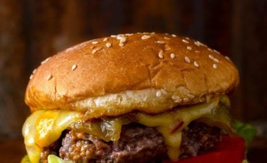 A green chile elk burger