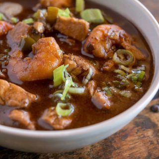 A bowl of seafood gumbo