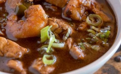 A bowl of seafood gumbo