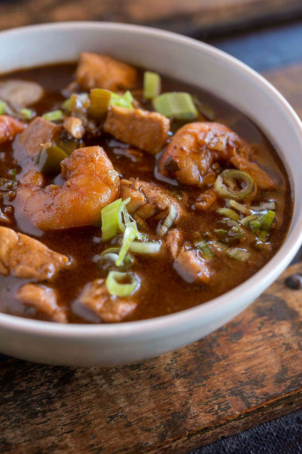 A bowl of seafood gumbo