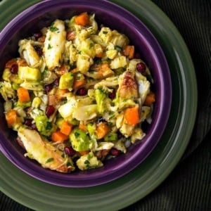 Dungeness crab salad in a bowl