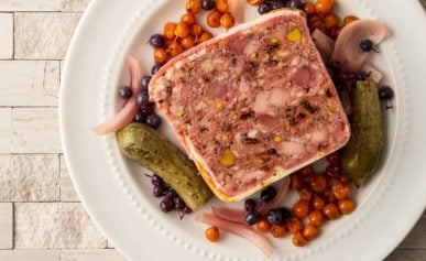 overhead view of wild game terrine recipe