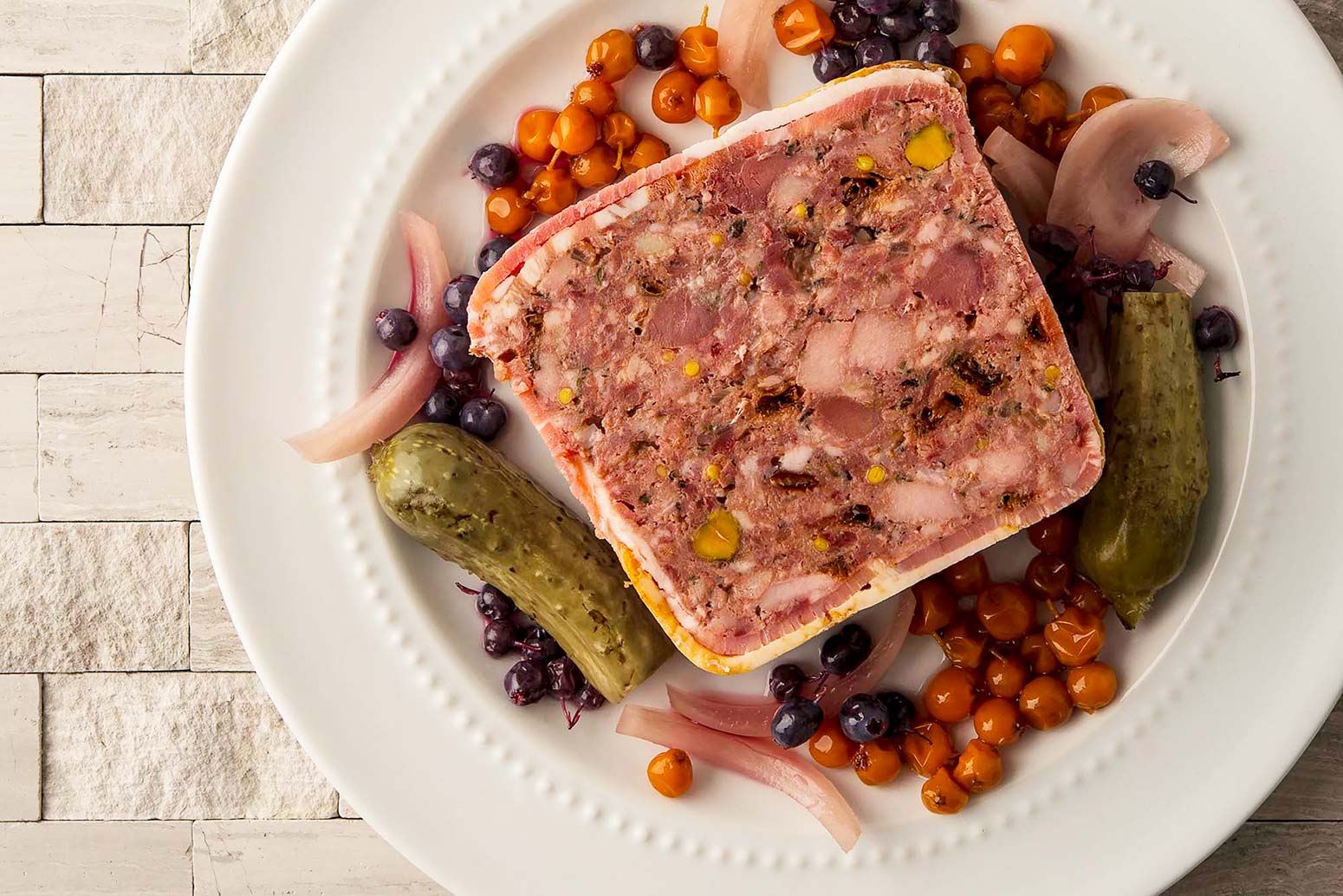 overhead view of wild game terrine recipe