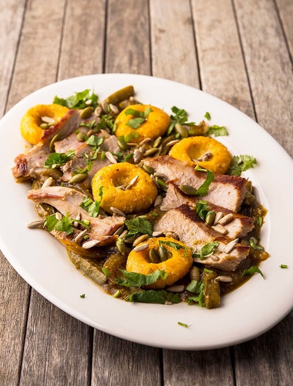 Pheasant with corn dumplings