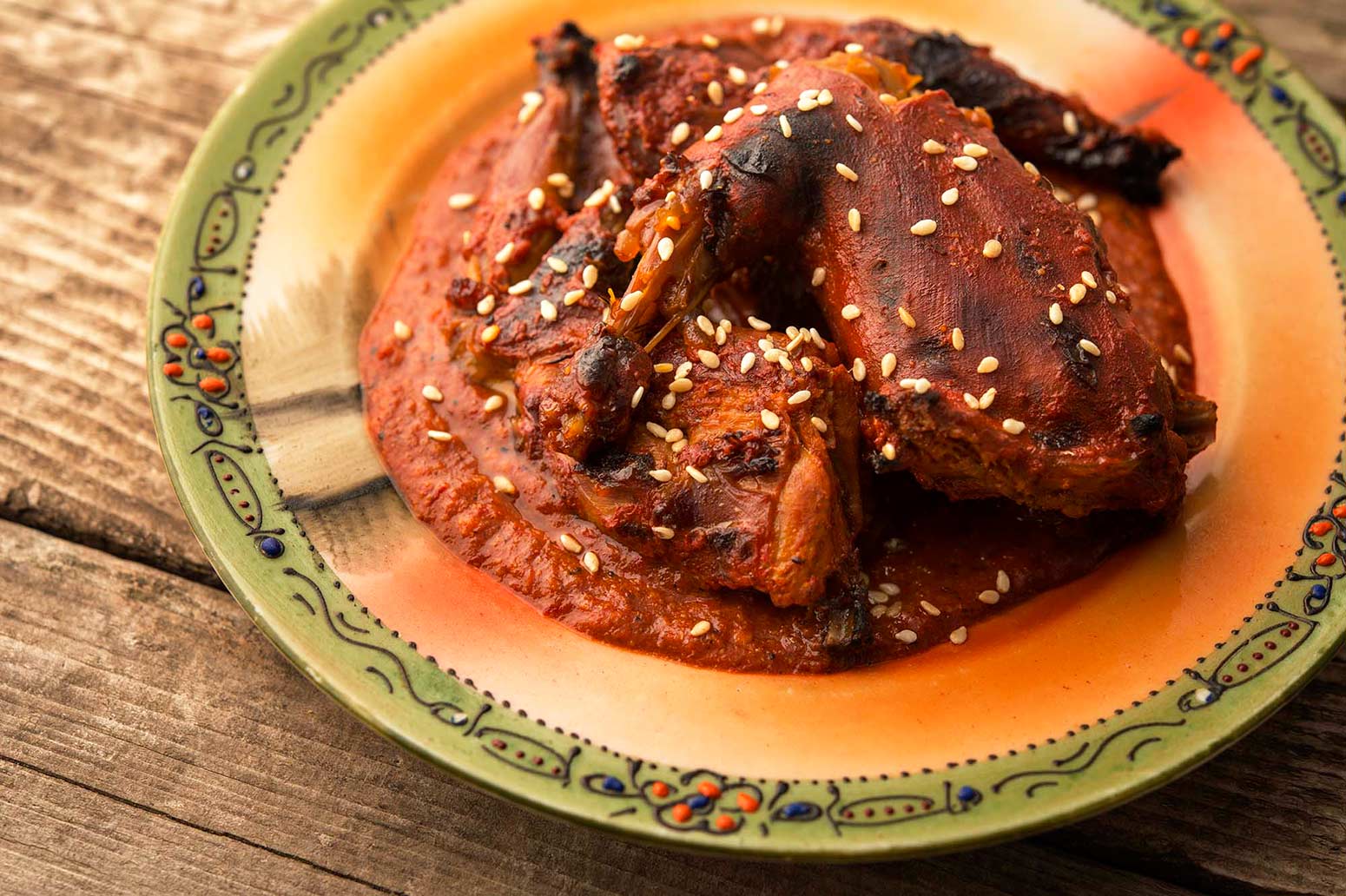 A plate of pipian rojo, made with squirrel. 