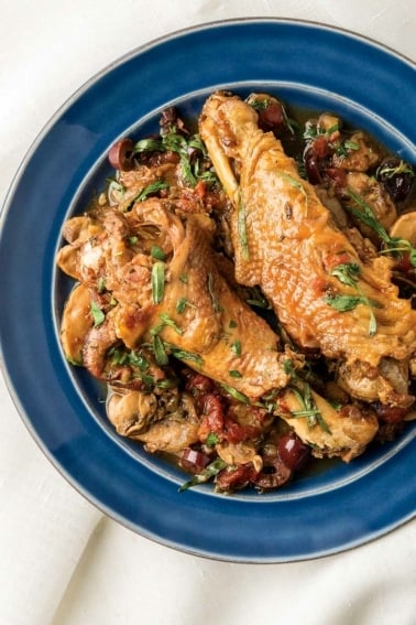 Braised turkey wings recipe on a plate