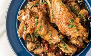 Braised turkey wings recipe on a plate
