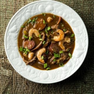 A bowl of turkey gumbo