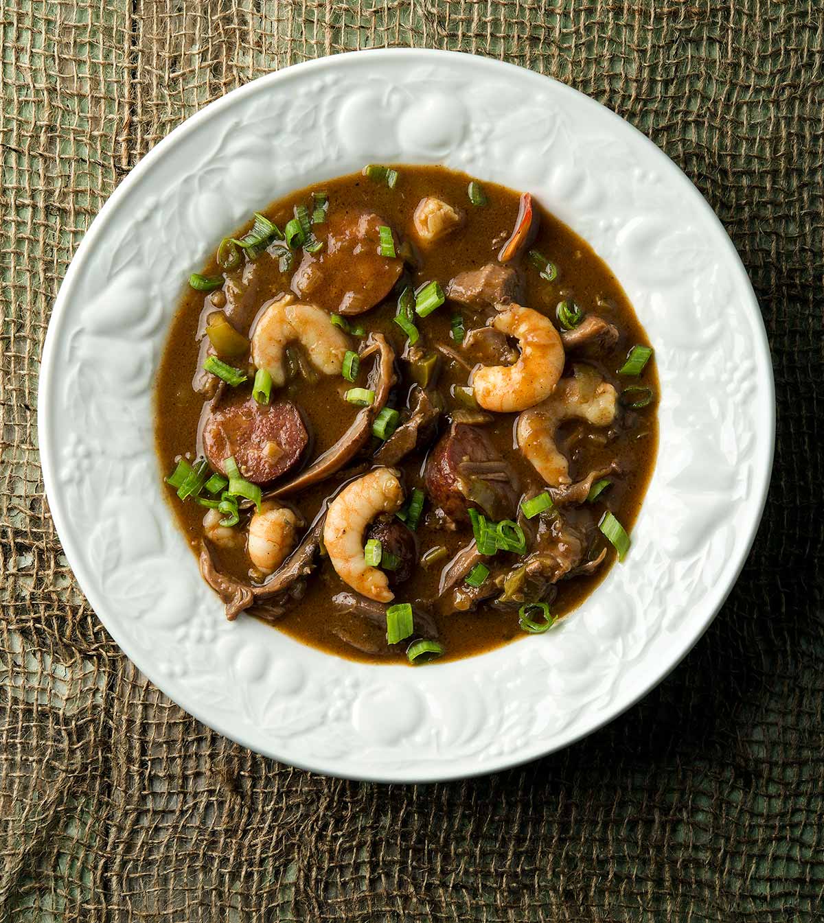 A bowl of turkey gumbo