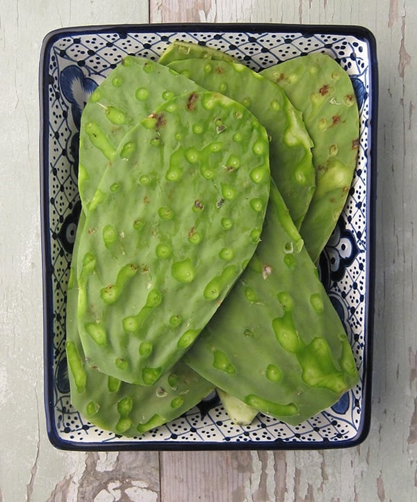 Tasty Tip Tuesday! Clean your cactus (nopales) by peeling around the edges  and scraping off spines and dark areas with a knife or vegetable peeler.  Use