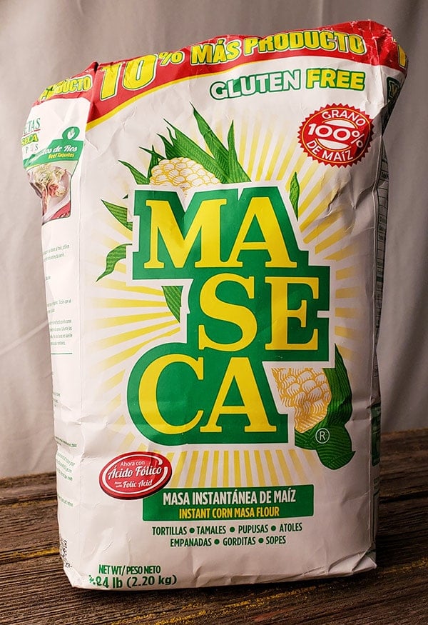 A bag of Maseca masa harina