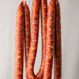 Mexican longaniza hanging to dry